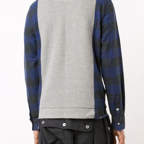 [MOSTLY HEARD] Plaid Sleeves Sweatshirt - Picture 6 of 7